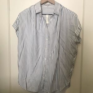 Madewell Central Dalton Stripe Cream & Blue Shirt